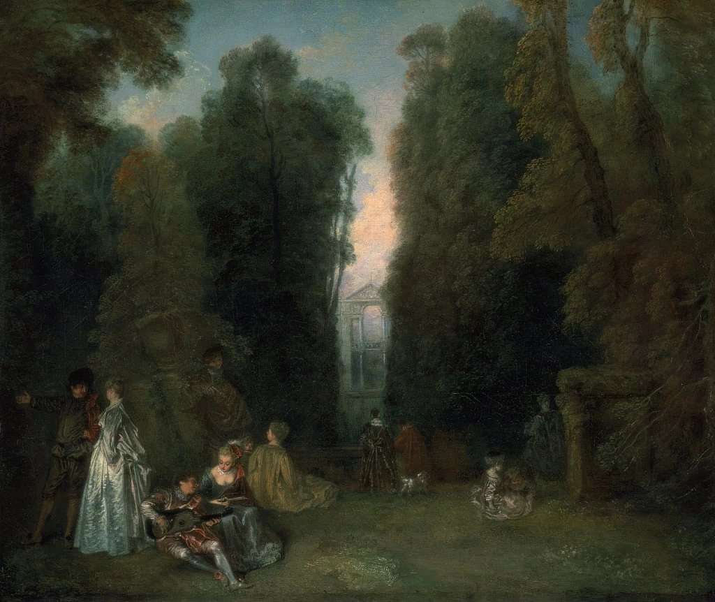 Vista attraverso gli alberi nel Parco di Pierre Crozat